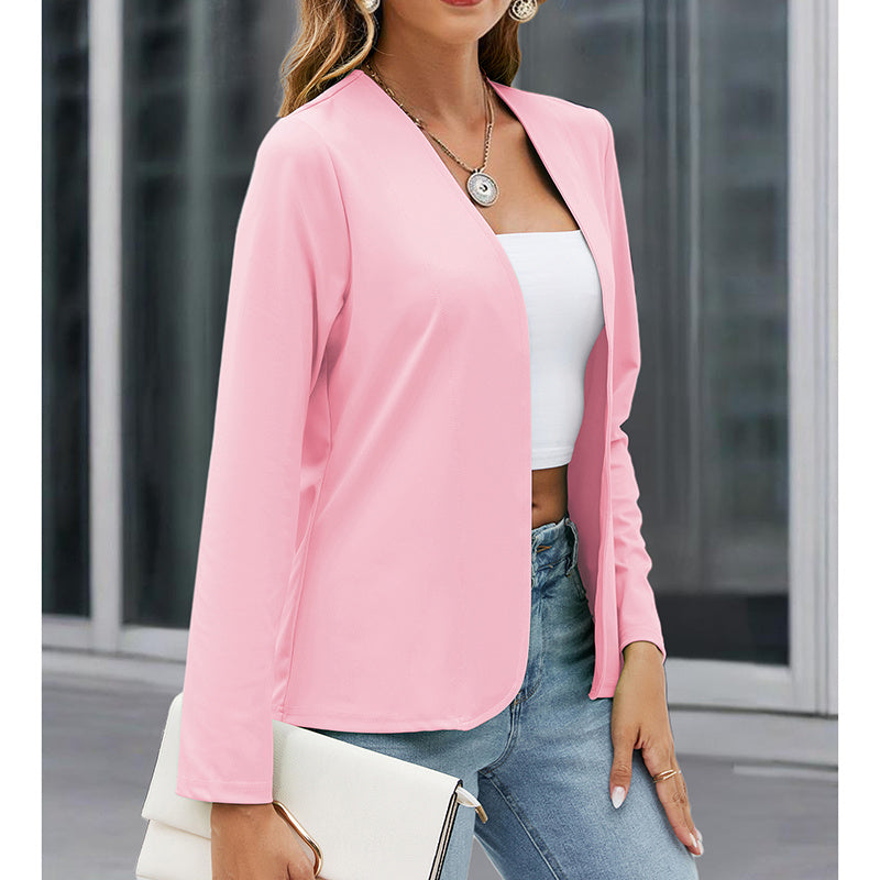 Women Plus Size Casual Blazer Open Front Long Sleeve Work Office Cardigan Jackets
